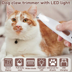 Professional Pet Grooming Trimmer – LED Light & Low Noise