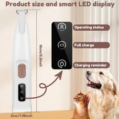 Professional Pet Grooming Trimmer – LED Light & Low Noise